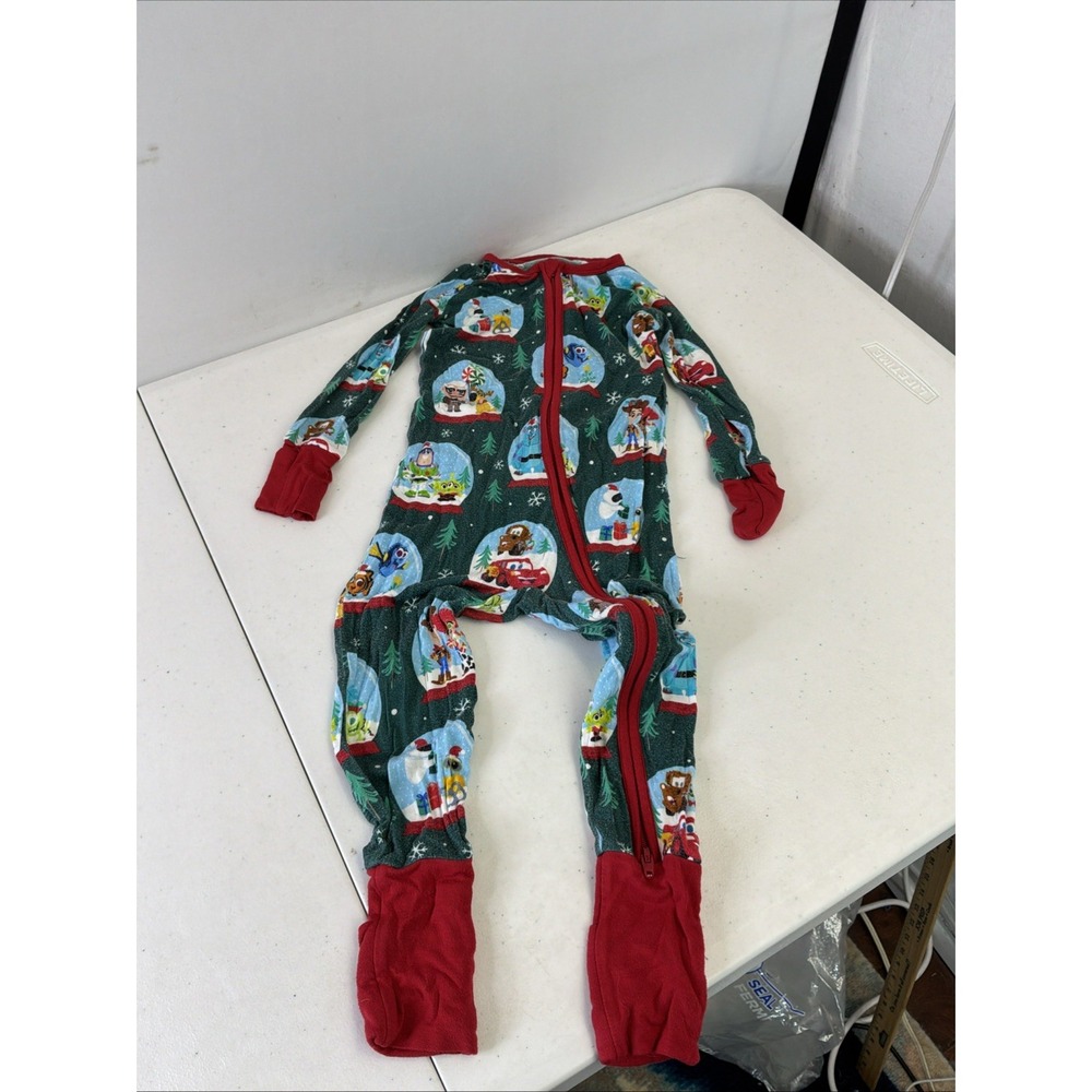 Little Sleepies Very Pixar Christmas PJ Zippie 12-18 Months Bamboo Soft Stretch